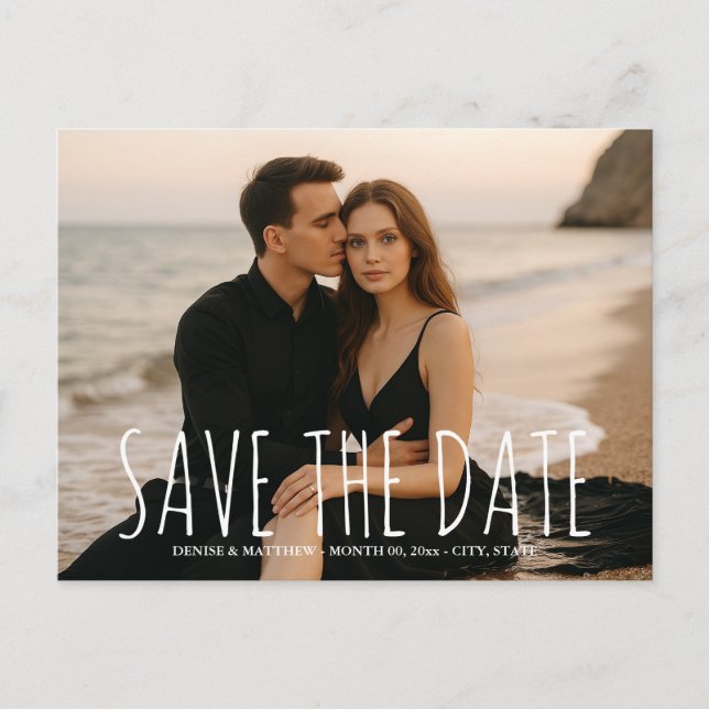 Custom Photo Save the Date Postcard (Front)