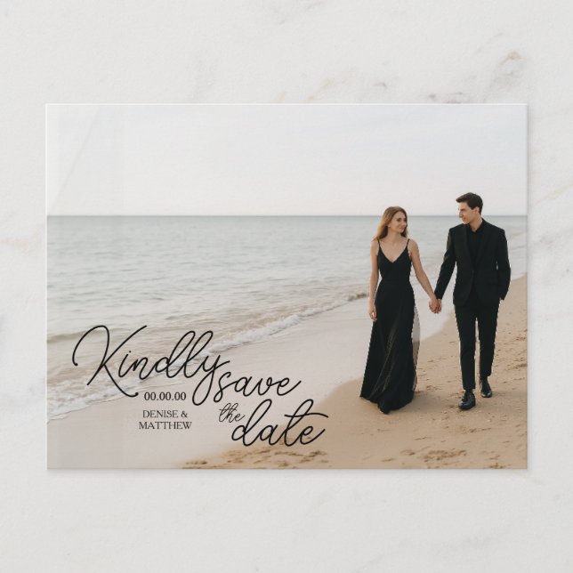 Custom Photo Save the Date Postcard (Front)