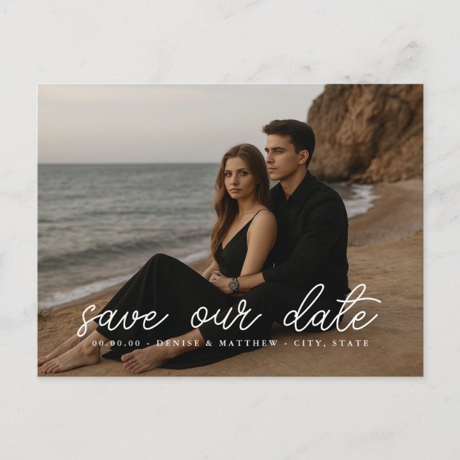 Custom Photo Save the Date Postcard (Front)