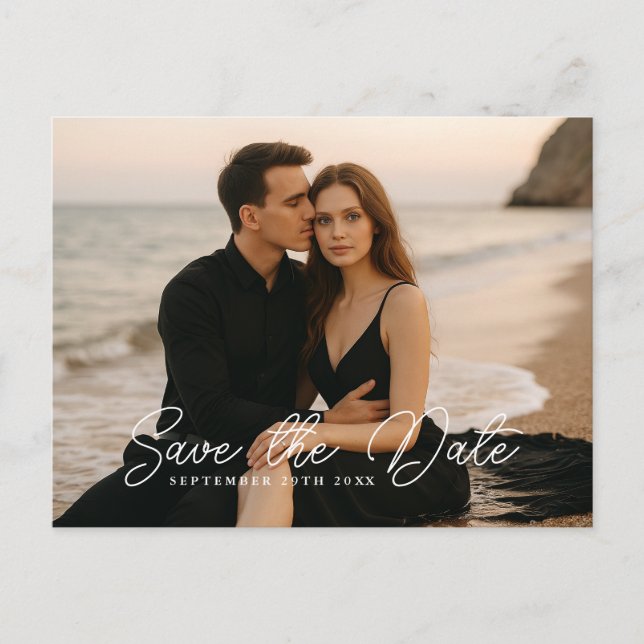 Custom Photo Save the Date Postcard (Front)