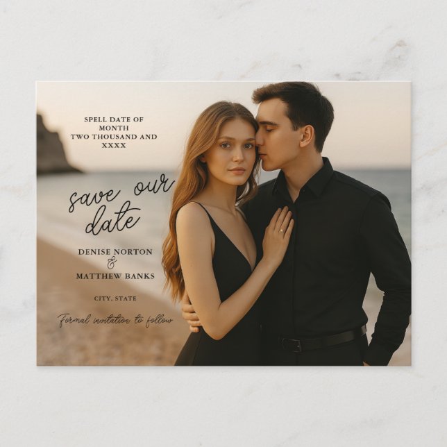 Custom Photo Save the Date Postcard (Front)