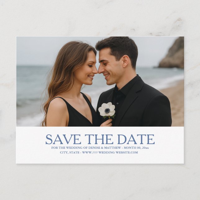 Custom Photo Save the Date Postcard (Front)