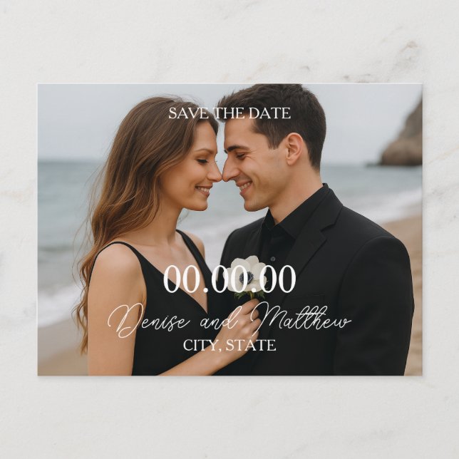 Custom Photo Save the Date Postcard (Front)