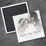 Custom Photo Save the Date Wedding Magnet<br><div class="desc">Custom photo "save the date" wedding magnet with white overlay.</div>