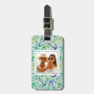 Custom Photo Sea Anchors And Rope Pattern Luggage Tag