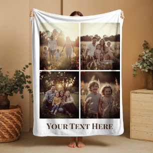 Custom Photo Sherpa Blanket Collage Grandma Gift