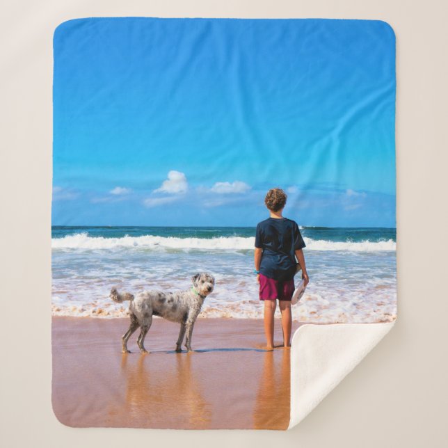 Custom Photo Sherpa Blanket with Your Own Design (Front)