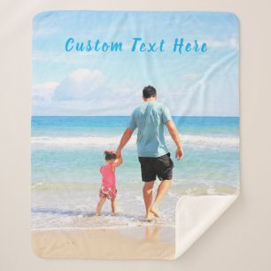 Custom Photo Sherpa Blanket Your Photos and Text