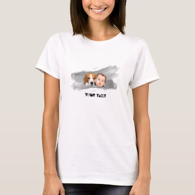 Custom Photo Shirt - Add Custom Photo & Text (Front)