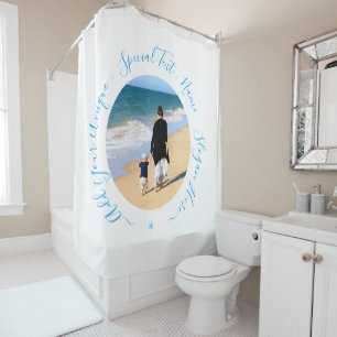 Custom Photo Shower Curtain Personalised Text