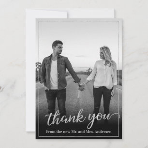 Custom Photo Silver Frame Thank You Card
