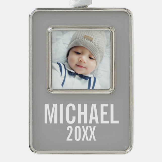 Custom Photo Silver Plated Framed Ornament (Front)
