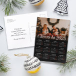 Custom Photo Simple Black Calendar 2025 Family Holiday Postcard<br><div class="desc">Welcome 2025 with our Modern Minimalist Custom Photo Family Holiday Postcard Calendar! This simple yet sophisticated postcard is the perfect way to spread holiday cheer and share your family's love. Easily personalise it with a favourite horizontal family photo, creating a lasting keepsake that friends and relatives will adore. The front...</div>