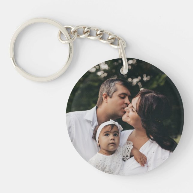 Custom photo simple minimalist family key ring (Front)