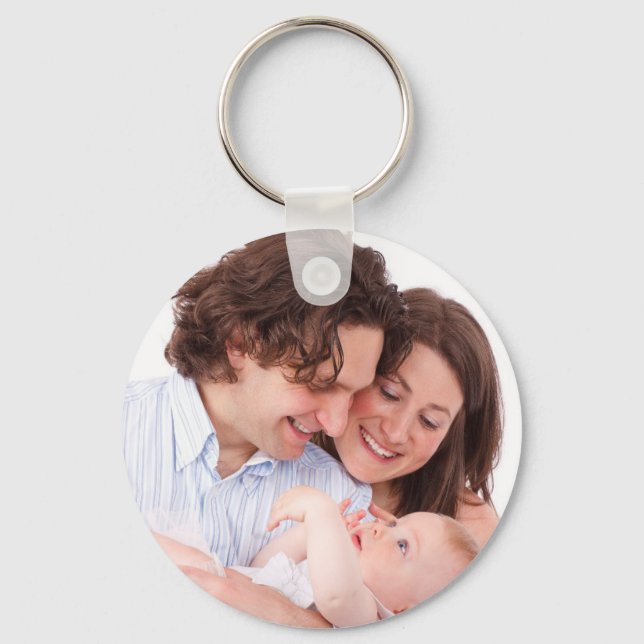 Custom photo simple minimalist family keychain (Front)
