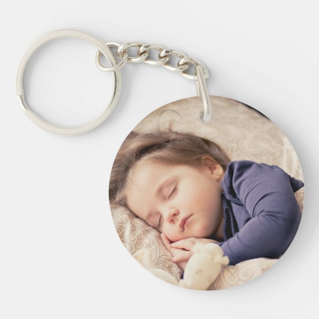 Custom photo simple minimalist  keychain (Front)