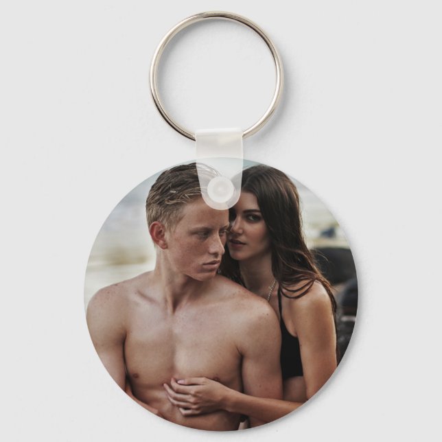 Custom photo simple minimalist love key ring (Front)