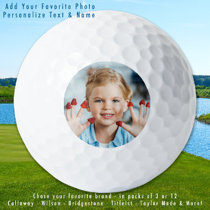 Custom Photo Simple Modern Golf Lover Gift Picture Golf Balls
