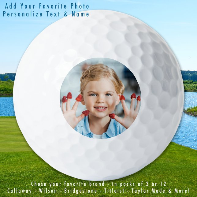 Custom Photo Simple Modern Golf Lover Gift Picture Golf Balls (Creator Uploaded)