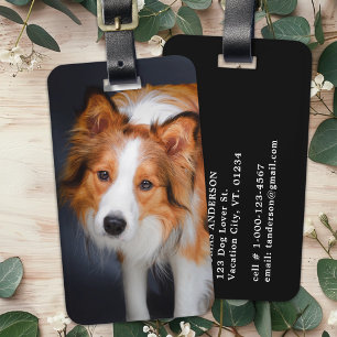Custom Photo Simple Personalised Family Pet Dog  Luggage Tag