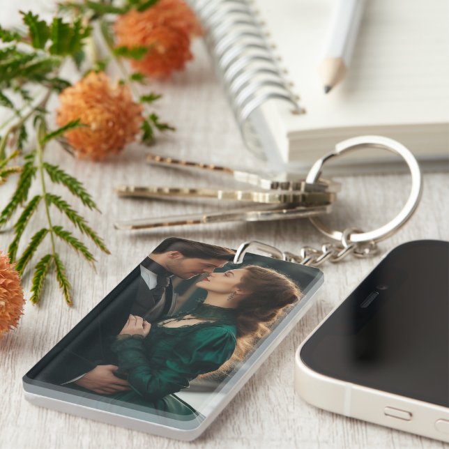 Custom Photo Single-Sided Rectangle Memory Key Ring (Front Right)