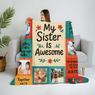 Custom Photo Sister Blanket Personalizable