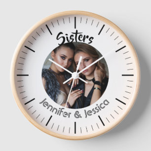 Custom photo sisters best friends bff sisterhood clock