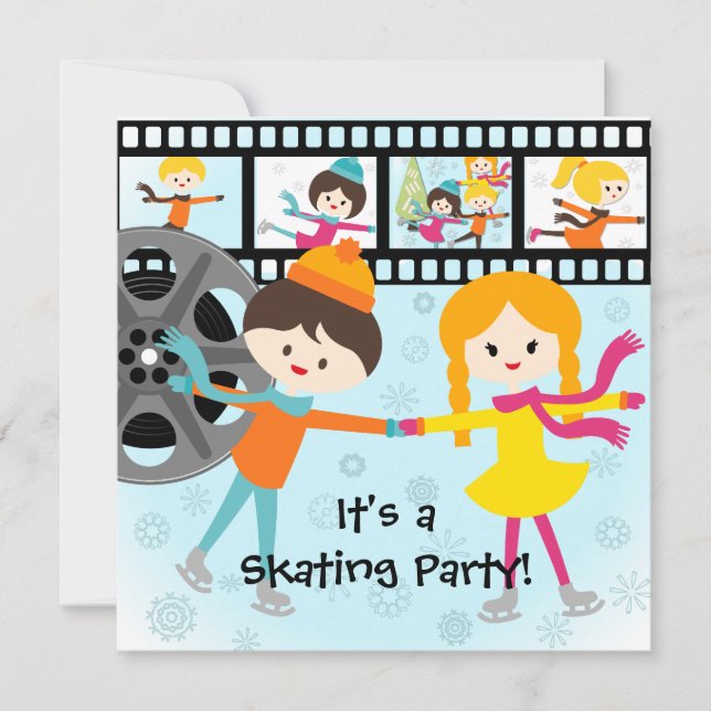 Custom Photo Skating Party Invitations (Front)