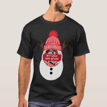 Custom Photo Snowman Christmas T-Shirt