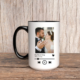 Custom Photo Song Mug, Anniversary Gift for Her Mug