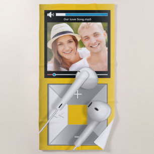 Custom Photo & Song Name MP3 Player Beach Towel