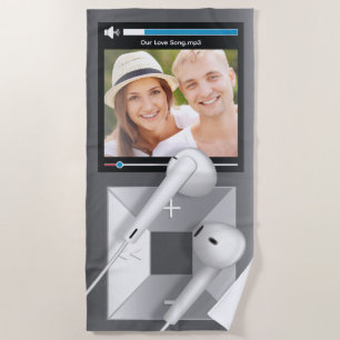 Custom Photo & Song Name MP3 Player Beach Towel