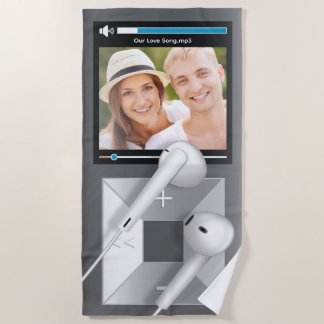 Custom Photo & Song Name MP3 Player Beach Towel