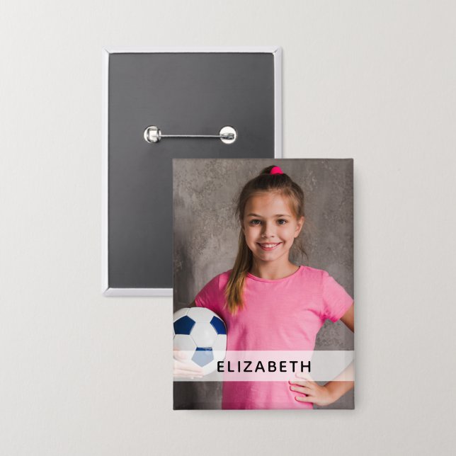 Custom Photo Sports  Button (Front/Back)