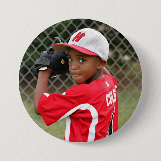 Custom photo sports button / pin (Front)