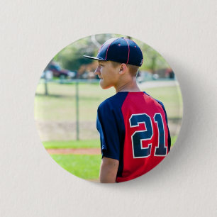 Custom Photo Sports Button/Pin 6 Cm Round Badge