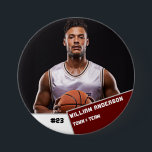 Custom photo sports button / pin basketball player<br><div class="desc">Custom photo sports button / pin basketball player</div>