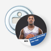 Custom photo sports button / pin basketball player