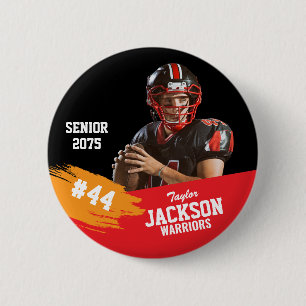 Custom photo sports button / pin football