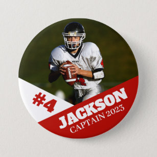 Custom photo sports button / pin football