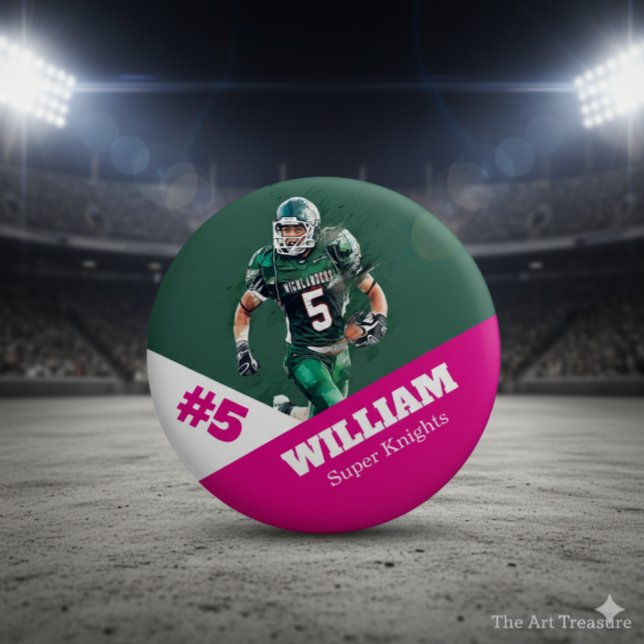 Custom photo sports button / pin football (Creator Uploaded)