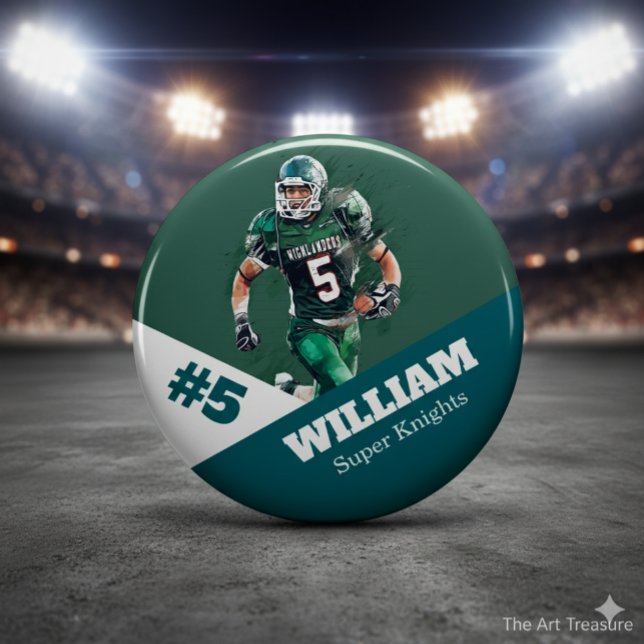 Custom photo sports button / pin football (Creator Uploaded)