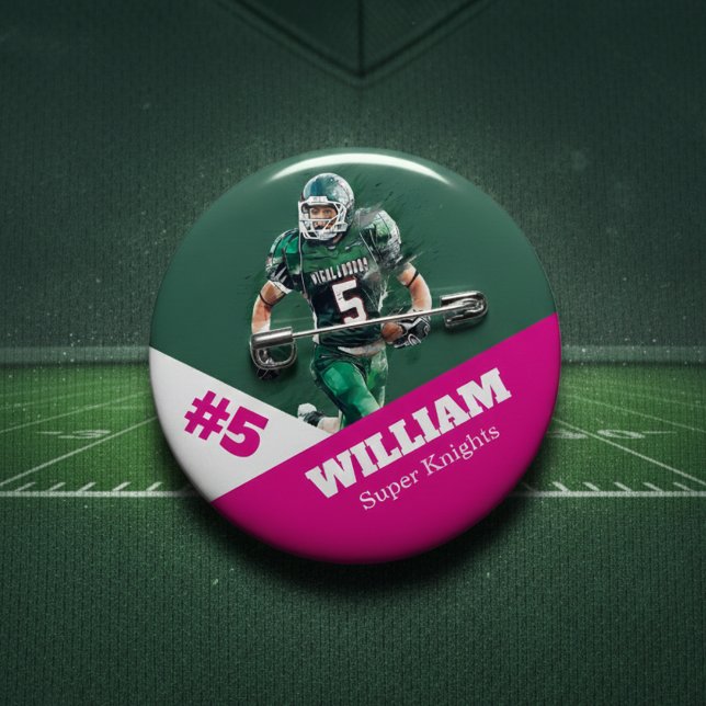 Custom photo sports button / pin football (Creator Uploaded)