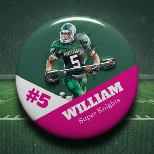 Custom photo sports button / pin football