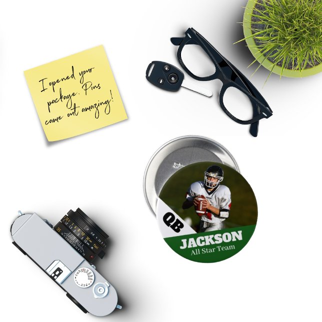 Custom photo sports button / pin football (Creator Uploaded)
