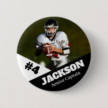 Custom photo sports button / pin football