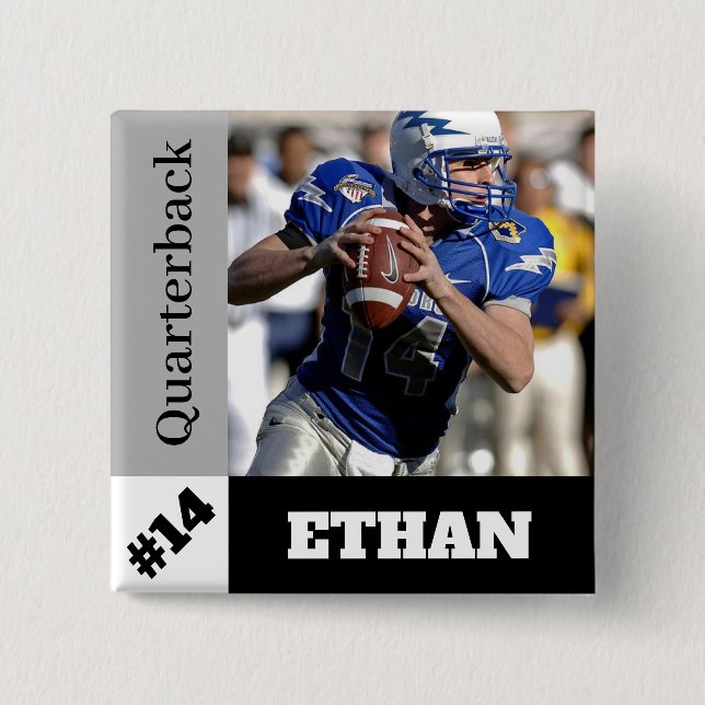 Custom photo sports button / pin football (Front)