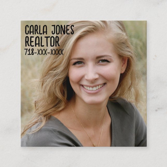  CUSTOM PHOTO SQUARE MODERN  SQUARE BUSINESS CARD (Front)