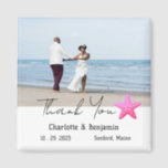 Custom Photo Starfish Beach Wedding Favour  Magnet<br><div class="desc">Custom Photo Starfish Beach Wedding Favour magnet features starfish , text & wedding couple photo template. A perfect wedding favour gift for your guests. It will match the wedding theme like beach, tropical, coastal, Hawaii or destinations wedding. Please click on the personalise button to customise it with your text or...</div>