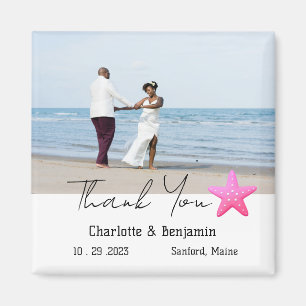 Custom Photo Starfish Beach Wedding Favour  Magnet